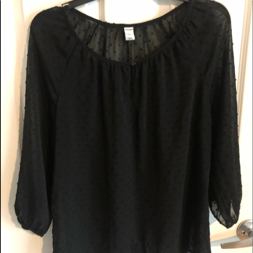 Black sheer top by old navy. Size medium.